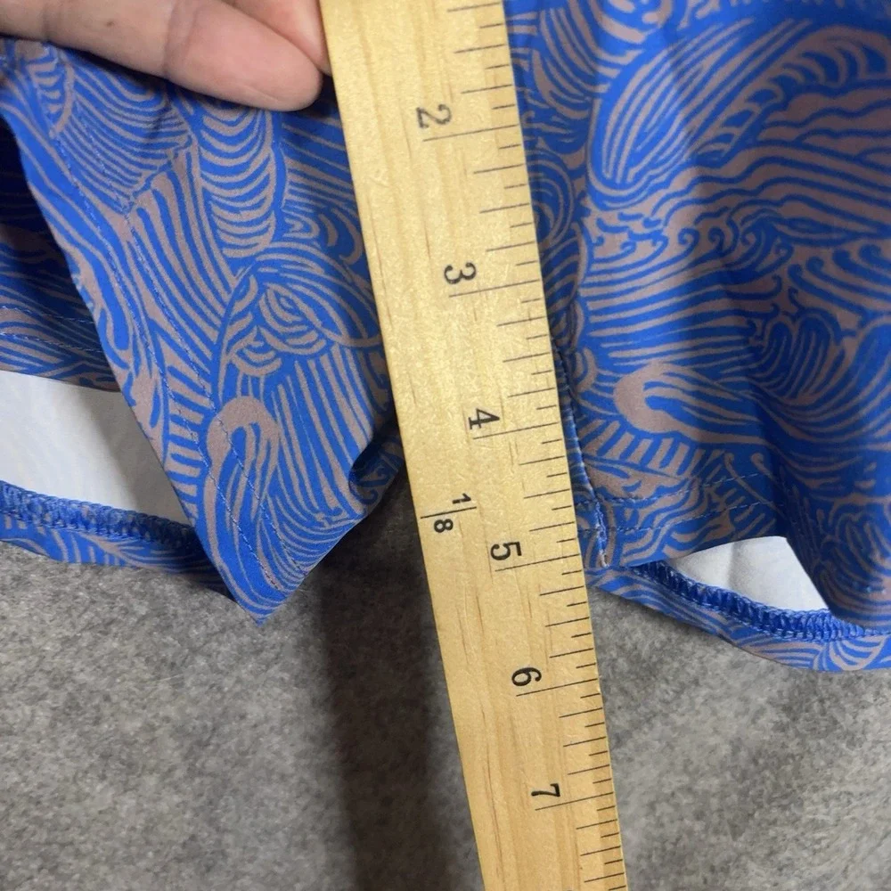 Wellen Performance Swim Trunks Mens 2XL Blue Ocean Waves‎ Lined Pockets